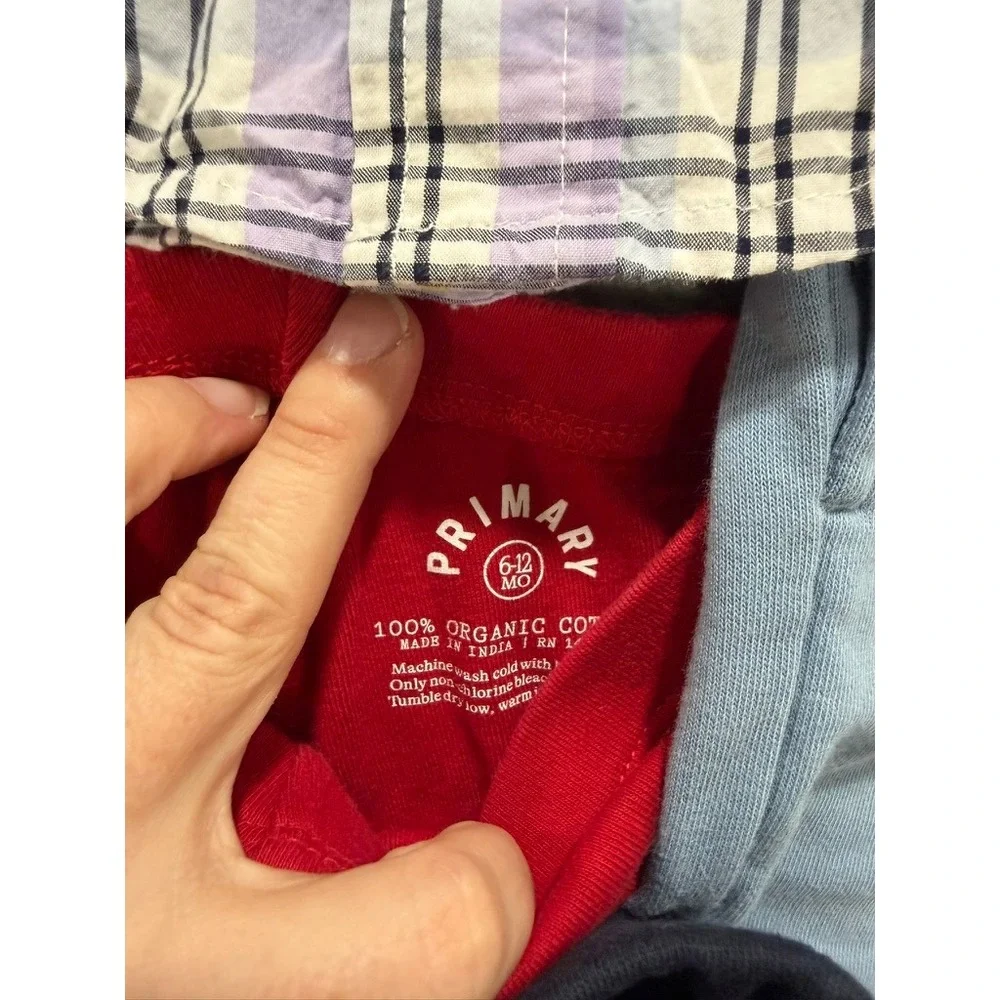 Baby Boys 6-12M Clothing Bundle 6pc Gymboree Primary Old Navy Dip Plaid‎ Joggers